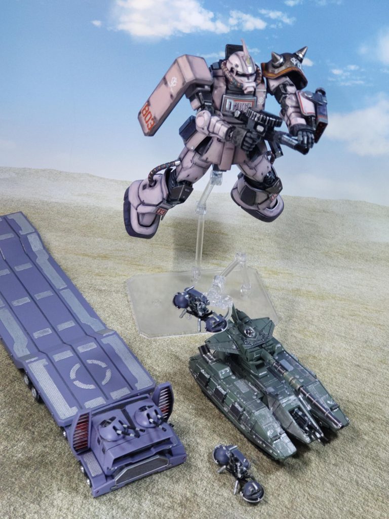 アピールショット2枚目を上から撮った図サムソントレーラーの運転手が見えるように、ライトの位置を調節しながら撮りました