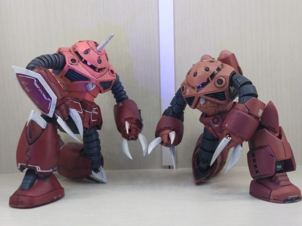 兄弟？と共に1枚。やっぱり通常ズゴックの方がデザインは好きだな(*^ω^*)