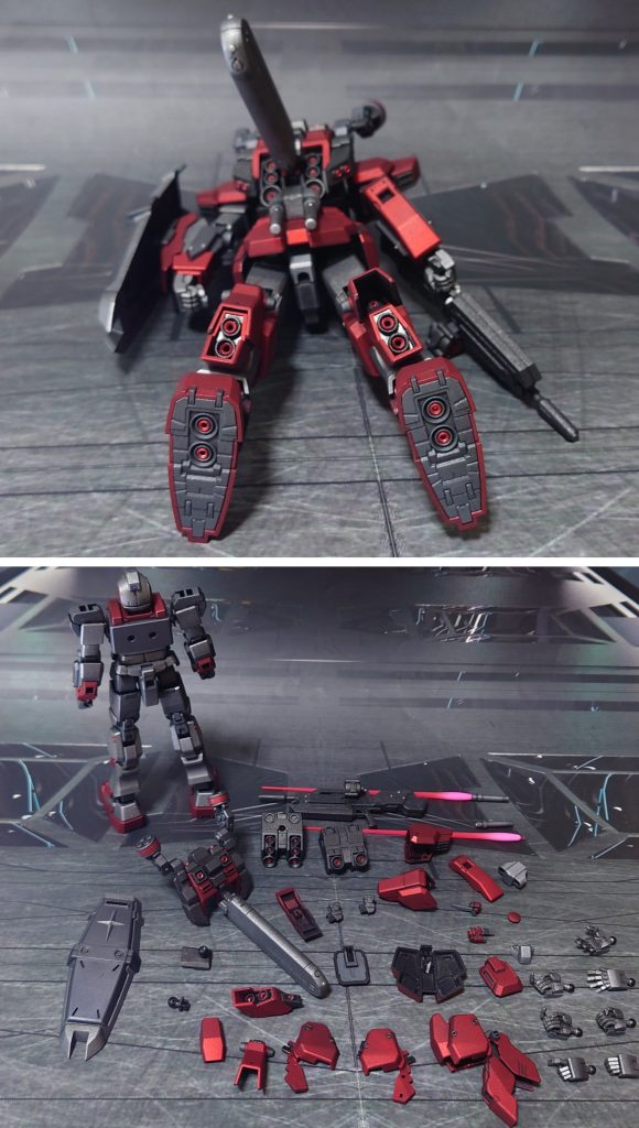 下からのアングルと、付属品一式。