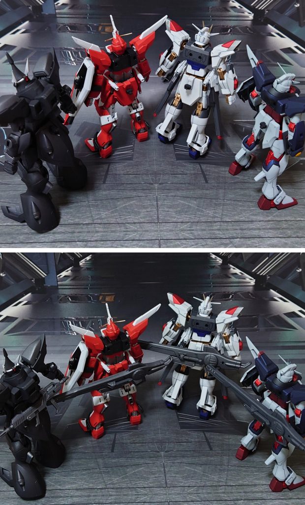 オマケの、レールガン・ビームライフル用ジョイントパーツを使用したところ。