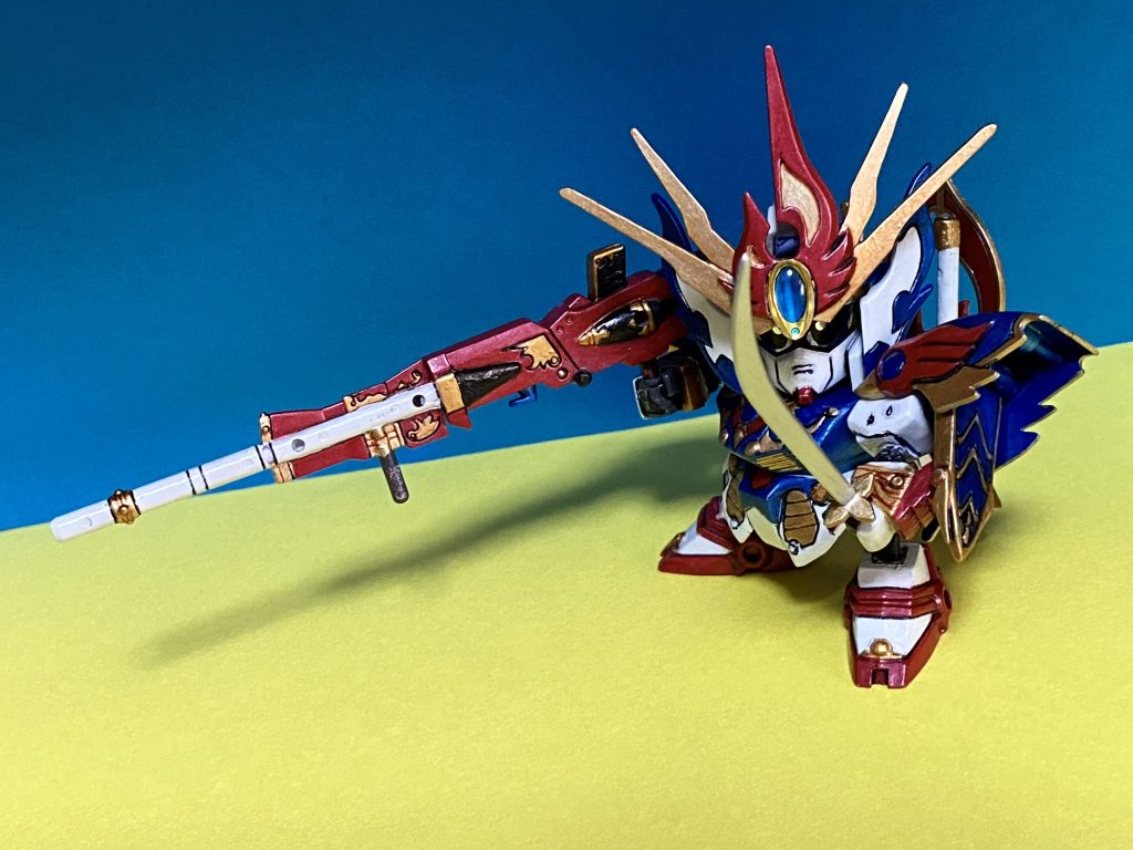 怒涛剣(どとうけん)と遠方雷威銃(ロングライフル)を装備!ロングライフルは分離して対雷威銃(ツインライフル)になります。当て字のセンスが凄いΣ੧(❛□❛✿)