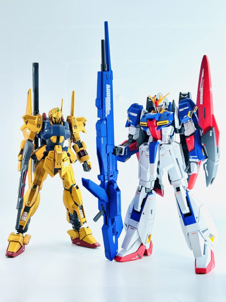 Zとの2ショットZは各所を延長加工しているので若干サイズに差が出てしまいましたが、元々百式はスラっとしているのであまり気にならないかなと