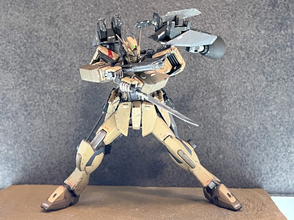 射撃武装は頭部及び胸部のM2M5 トーデスシュレッケンが2門、高機動ユニットに懸架されたMX45速射拳銃が2門、近接戦闘時の取り回しの良さを考慮し搭載されている。