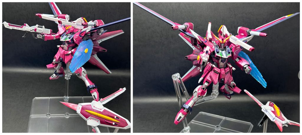 元のバックパックのレールガンに加え、スラスター部にビーム砲を追加し、ハイマットフルバーストを再現。