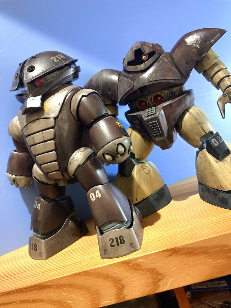 いつぞやに載せたアッガイさんと同部隊のつもりで3番機と4番機か(zaku-kao4)