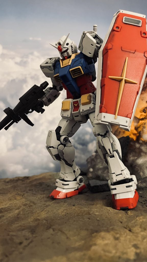 カタパルト発進から地表に降り立ったガンダムをイメージしています。向かうはガルマの放った地上部隊。