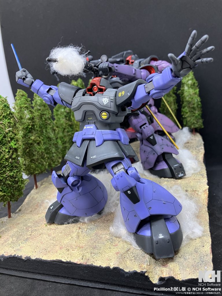 ジオラマは、ほとんど百均でそろえた材料です。何でも売ってるんですね_後、YouTubeですかね?ジオラマ製作動画が、かなり参考になりました。