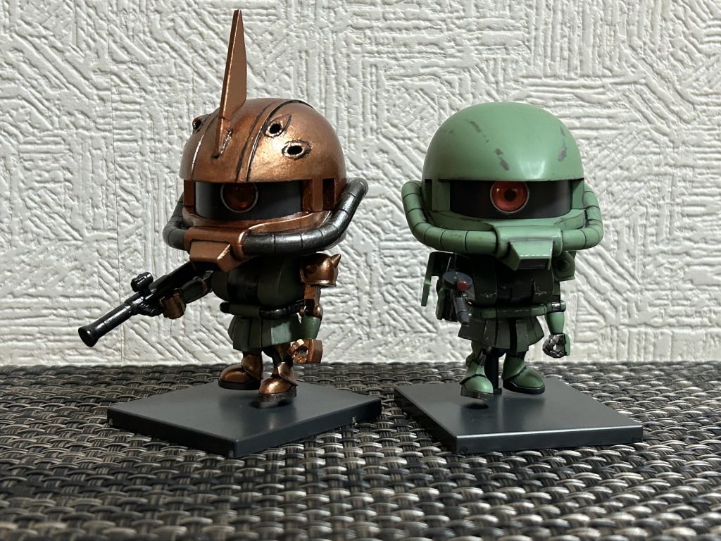 前回のザクプラくんと(zaku-kao5)いや〜自分なりに頑張ってみたけどまだまだですなぁ〜(zaku-kao4)