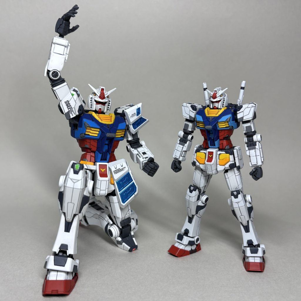 最近塗装した1/200横浜ガンダムと並べてみました。