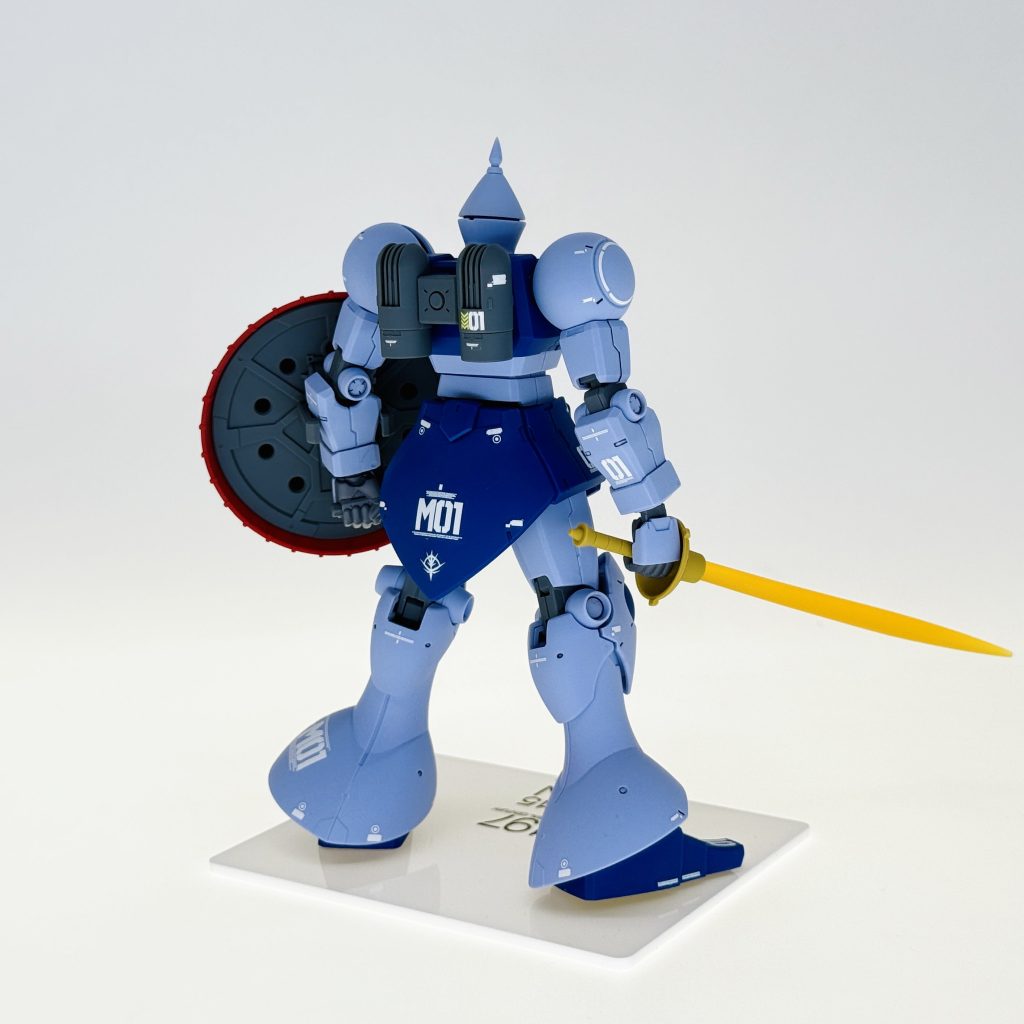 塗装部位とカラーレシピ腹部コックピットハッチ →（GSIクレオス）C1ホワイト手部 →（GSIクレオス）SG09MSグレー ジオン系最后は、全体に（GSIクレオス）GGX LG113クリアーつや消しを吹き付けております、カトキハジメ風の質感を再現するよう意識しました。