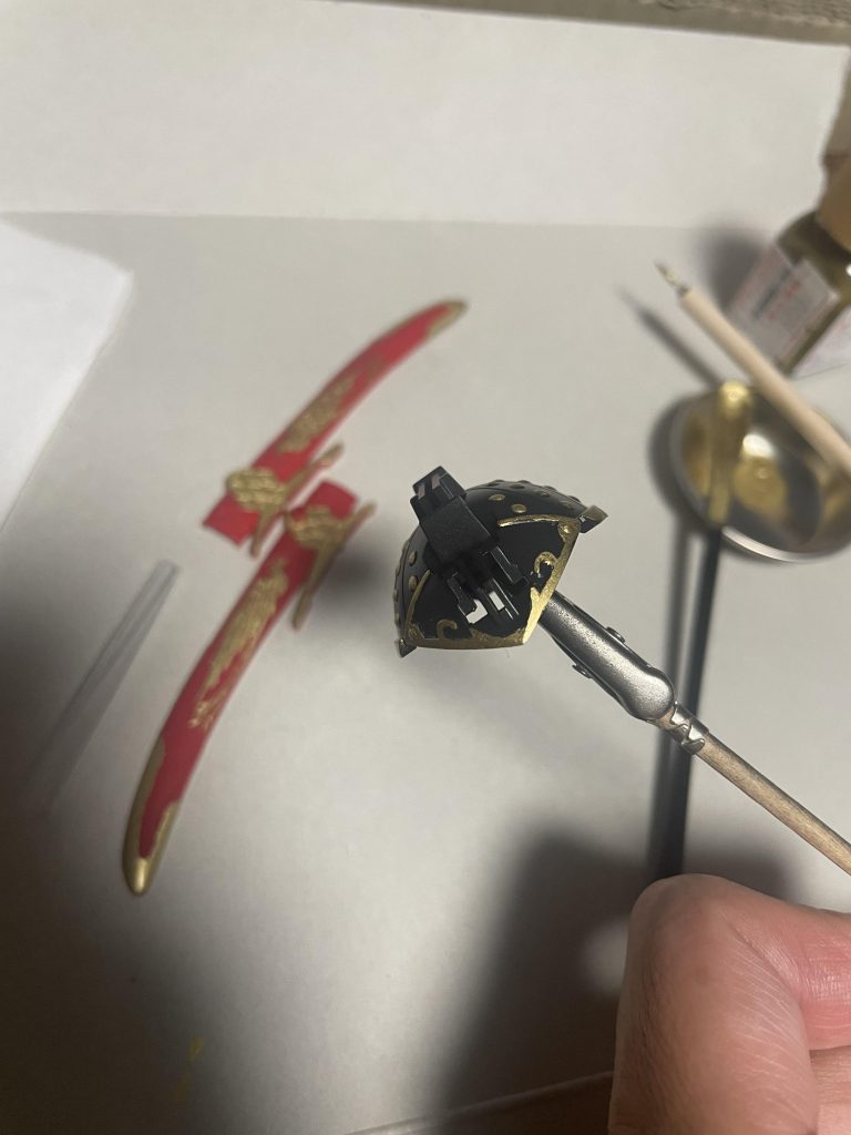 筆塗りです。筆の細さは正義ですね。