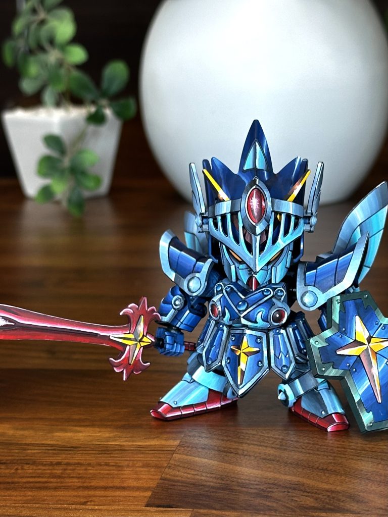 上から。可動範囲はそれなりにあるキットですが、干渉する部分が多くて塗装剥がれが怖いのでほぼ固定ポーズにしています。