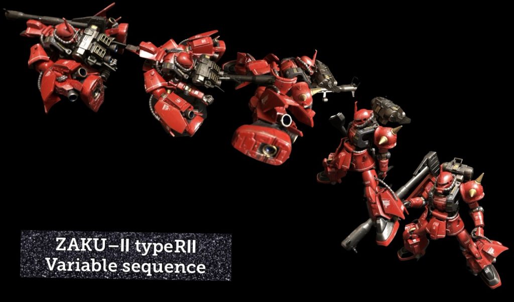 可変シークエンスになります。流れる様に可変ー。もちろん完全変形です。