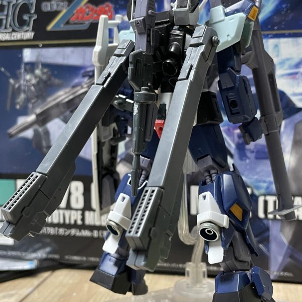 頭部アンテナのシャープ化シールドに丸パーツ追加シールドのスライド状態も表現可能腰の2mm延長フロントとリアの腰パーツに基本ディテール追加脚部のブースターカバー変更とりあえずプロペラントタンク設置  （5枚目）