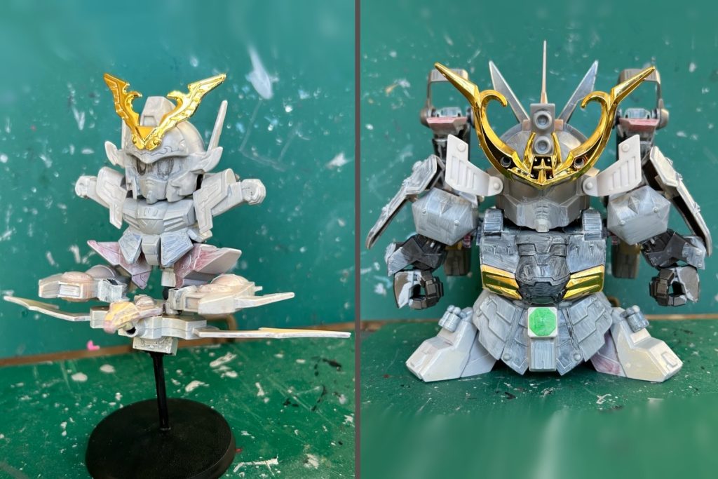 大鋼のクリアーピンクパーツ部分は飛駆鳥大将軍(旧キット)の「太陽の閃光結晶」に置き換え