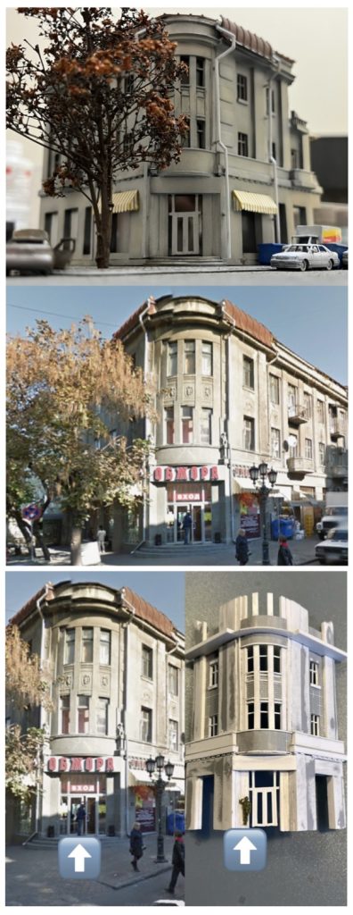 オデッサ市内に実在する建物。ストリートビューで見つけました。プラ材によるフルスクラッチです。「黒海の真珠」と言われるだけあって素敵な装飾の建物が立ち並ぶ美しい街です。自分の力量で再現出来そうな建物を探すのに一苦労でした。見えづらいですが窓には透明アクリル板を裏側から貼ってます。建物入口に立っている⬆️の人物と山田科学のフィギュアを同じサイズに落とし込む事で建物の1/144への落とし込みを行いました。一言一句、最後まで読んで頂いた方お疲れ様でした。ありがとうございました♪