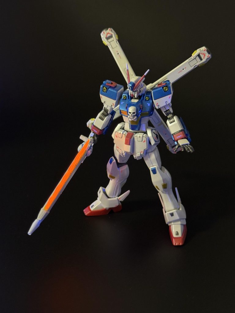 カラーレシピ😁ホワイト部 Mrベースホワイト→ガイアExホワイト→クレオス ムーンストンパールブルー部 Mrベースホワイト→ガイアExホワイト→クレオス GXメタルブルーレッド部 クレオス GXメタルレッドイエロー部 クレオス GXメタルイエロー関節等 サーフェイサーエヴォガンメタ→ガイアスターブライトアイアン差し色 タミヤエナメル各色トップコート ガイアEx-クリア光沢