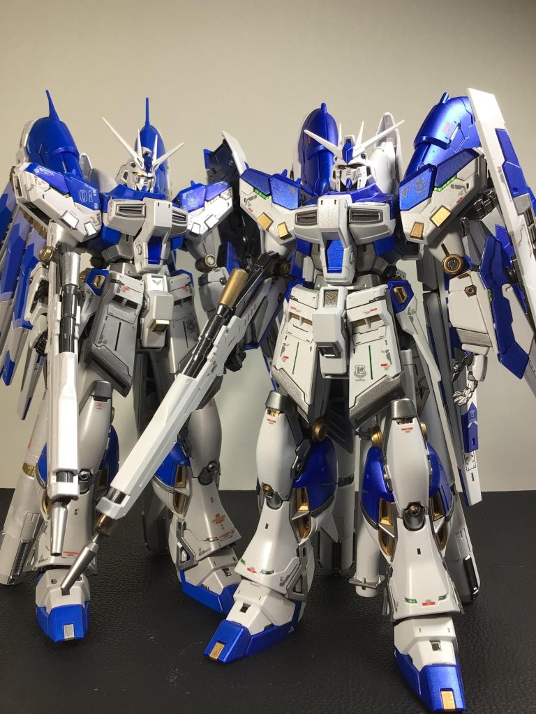 過去作はスペシャルコーティング風に仕上げてます^ ^がまだまだですね💦ビームライフルのパーツもなくしたので、誤魔化してますが曲がってますね💦