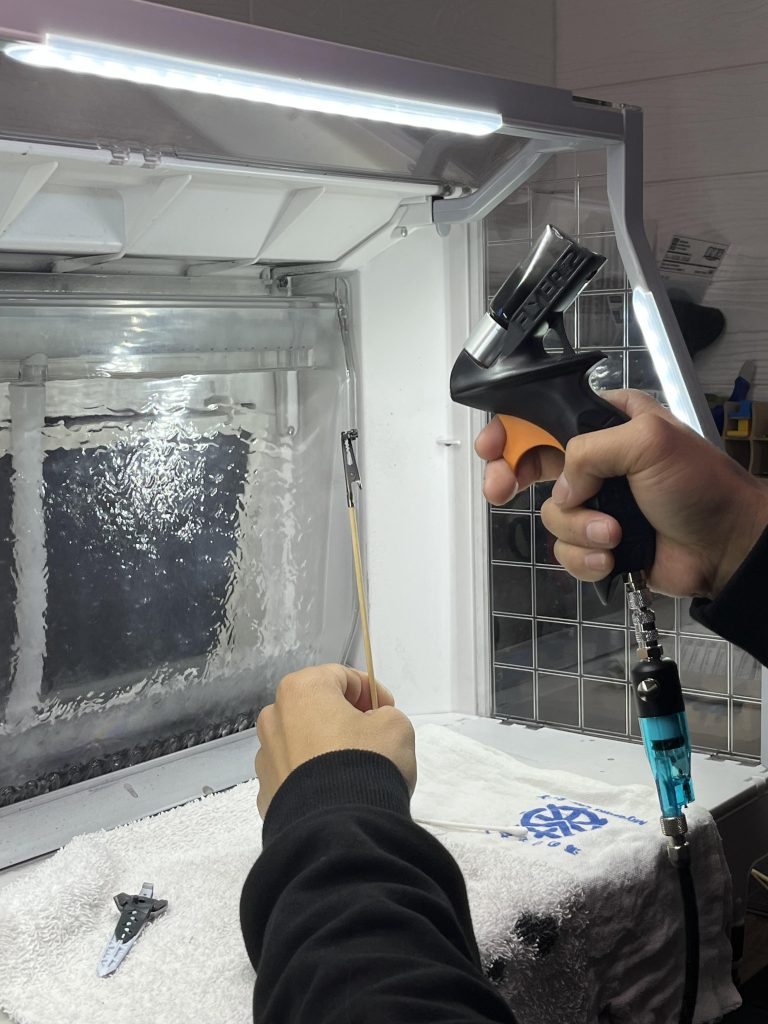 塗装なう2水洗式初めて見た