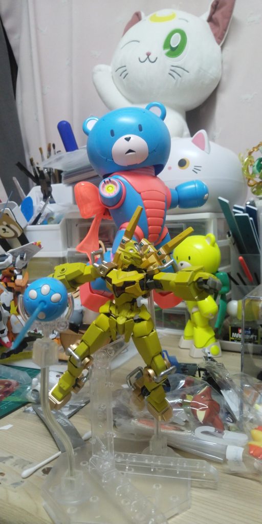 最近の失敗作ねじ切りファンネルベアッガイと失敗を忘れないようにディスプレイしておきます