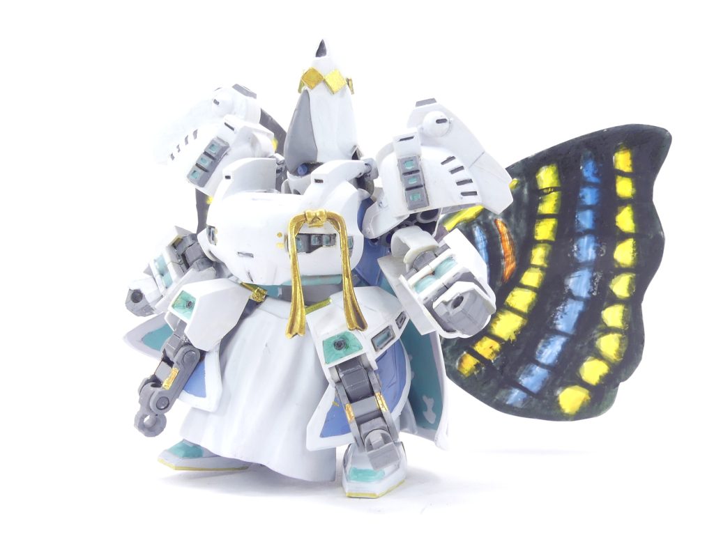 オベロンさん。実装当初からの付き合いです（※絆14）。筆者です。そしてこれまでの数々の書き込みで筆者の推しは卑弥呼様（※完全体絆14）じゃないのかって言われそうなのだけれど…これについては実装当時に他の方のを見た記憶があるので（現在タグ検索不可）…ということでオベロンさん。ＦＧＯ関係では3騎目かな。家にＢＢ戦士のジ・Ｏ（当時品）があるのならとＳＤＷ仕様で製作。…まぁこの時点ではただのオーヴェロンカラーに塗ったジ・Ｏです。これは仕方ない（筆者がオーヴェロンに会ったのは少しだけプレイしていた「スーパーガンダムロワイヤル」のみ）。