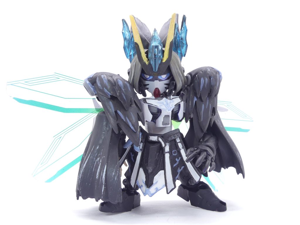 【ガンプラデータ】配役:ヴォーティガーン・ノワール演者:なし所属:フォーエバーシステム(脱落)GP(ガンプラパワー):???(自己申告は嘘だらけで当てにならない。強いて言えば1000以上)使用ガンプラ:SDW 筍イクストライクノワール       SDW レイフガンダムGP04 などレギュレーション:アンリミテッドレギュレーション(30ML・ポケプラ・ぷちりっつなど使用)機体解説:オベロンオーヴェロンが現した真の姿。ナイトリージョンの事件を通して女神・エースデイへの復讐を行おうとした。自らの身体の一部…「メガミスク」にパワーは大きく劣るものの、頭脳と能力はあらゆるガンプラを凌駕する。…地味に書いてある「フォーエバーシステム」の名が説明される時は果たしてやってくるのだろうか…?