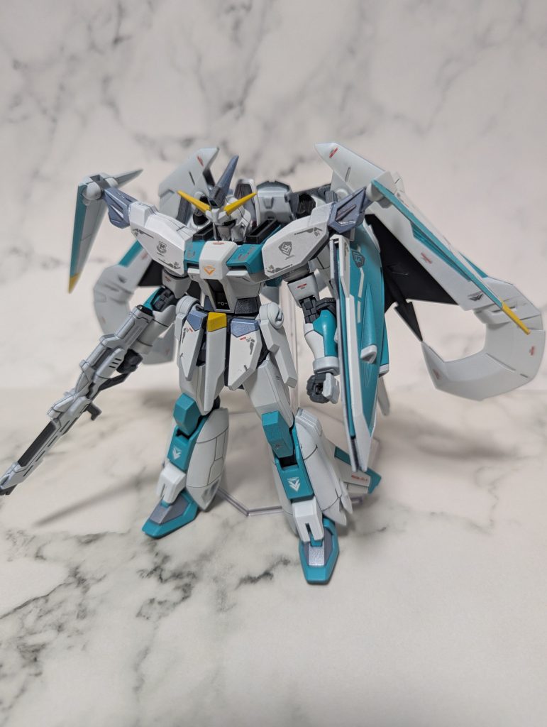 マガノイクタチストライカーを装備してイライジャ専用機に。今回ミキシング、全塗装ともにほぼ初めて行いましたが、思った以上にイメージに近い仕上がりになったので個人的に満足です。(全体的に粗い部分ありますが)