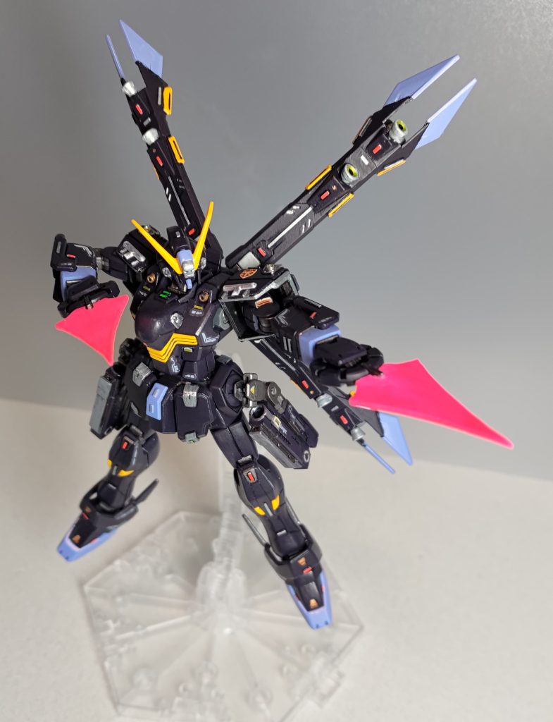 続いて幅広で短いタイプのエフェクト。ガンソードのグリップはパーツを差せる位置が5か所あるので、ブランドマーカーのように構えることも可能です。