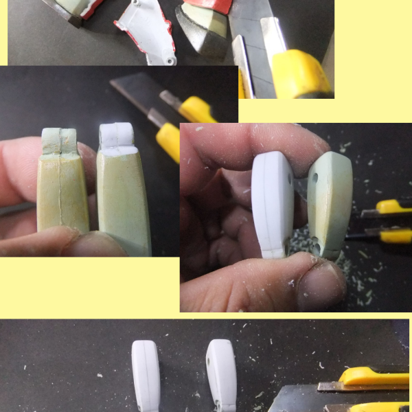 ジャブローに散るVerのGM＆シャア専用ズゴックを製作中ですが？追加で旧キット　GM＆GMキャノンを発掘しました。GMはサーベル欠品をランナーとウェーブのプラパイプで自作でリカバリー、GMキャノンは破損部分だけのリペアの予定が塗装を剥がして面だし等々暴走気味になりつつあります😁（6枚目）