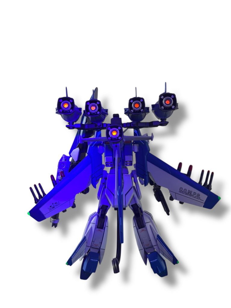 ガンバレルのバーニアはスカスカだったので、余ったランナーを入れて蛍光で塗りました。