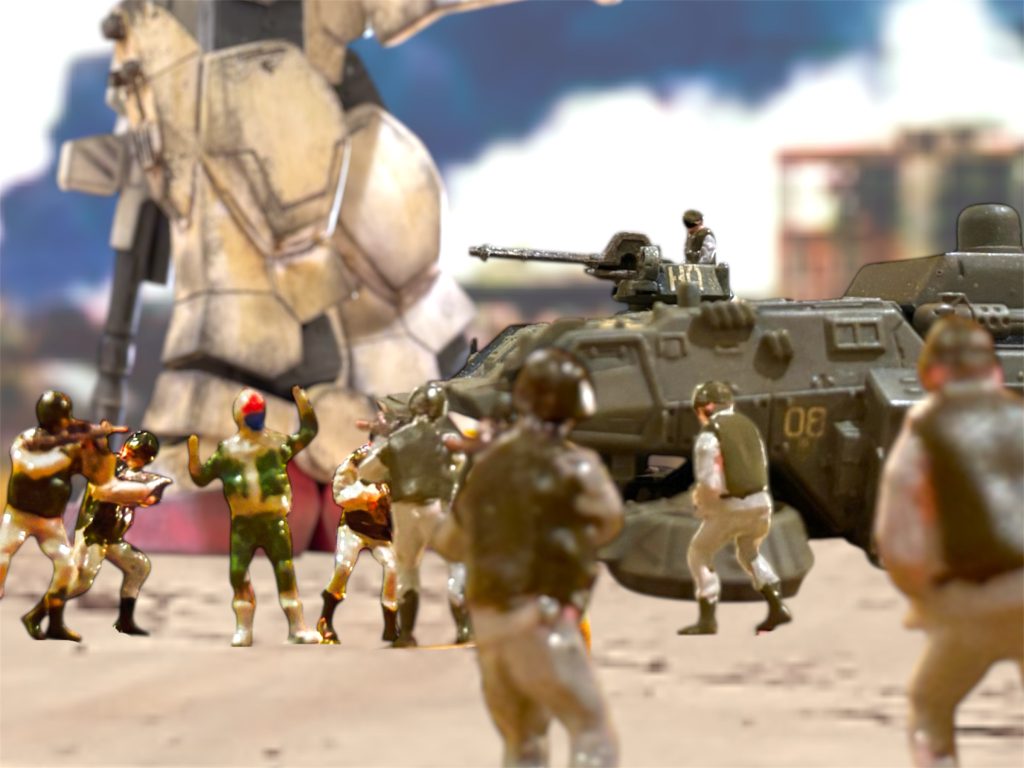 「南極条約がある、捕虜の扱いには気を付けろ。」ホバートラックで指揮を執っていたラッキー・ブライトマン少佐が、スピーカーで注意を促すが、「こいつの態度次第です」と、歩兵の返事も荒々しい。