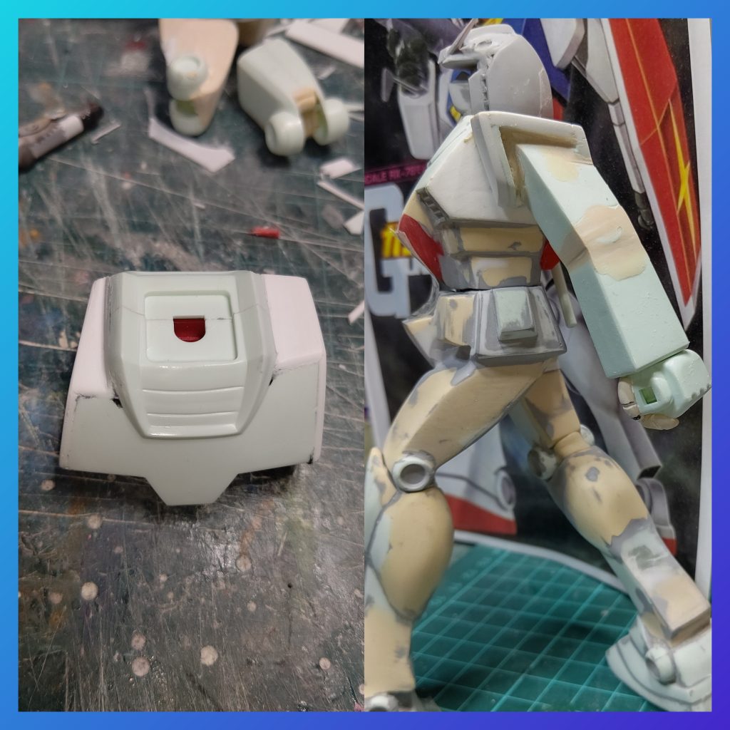 遠近法をまんま立体化しているため左右非対称胴体は段差だらけです。