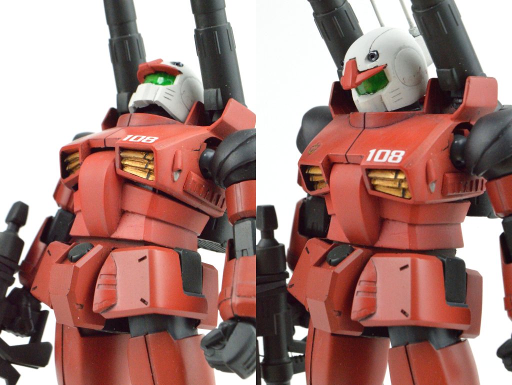 胸部を切り離してボールジョイントを追加し、のけぞりが可能なようにしました