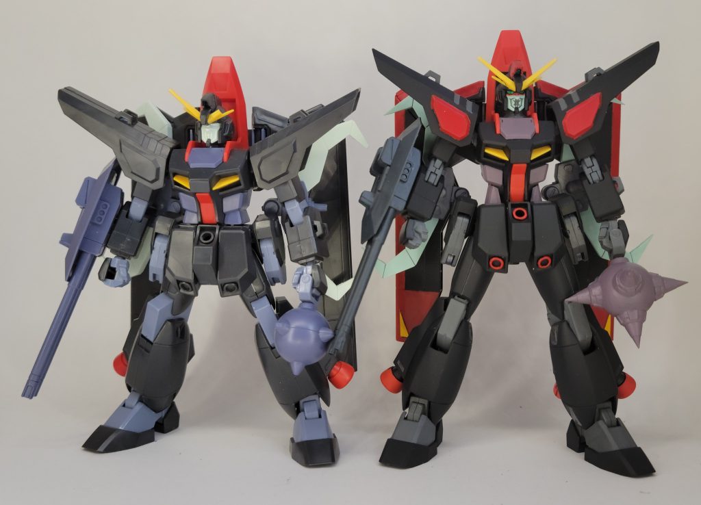 股関節から膝関節をブラックナイツから胴体の関節はイモータルジャスティスの物を使用。その影響で元キットから頭1つ大きくなりました。