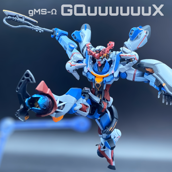 とりあえず制作が完了しました😃🙌Ωサイコミュ発動時の頭部開閉ギミック以外はキットのままですが、シールは1枚も使用せず、全身の赤や黄色のラインも根性のマスキングで、エアブラシ全塗装しました😁お相手に軍警ザクも購入したので、特殊部隊仕様に仕上げて1話の戦闘シーンをデジラマに仕立てようと思ってますが、月末の赤いガンダムが割り込むかもしれません🤔（1枚目）