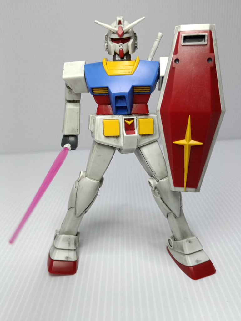 画像とかでよく見るおっちゃんは比較的プロポーションが良いキットが多いのですが、より昭和臭のするベストメカコレクションを選択。ほぼ無塗装ですが加齢を出したかったので、ウェザリングを施していますW