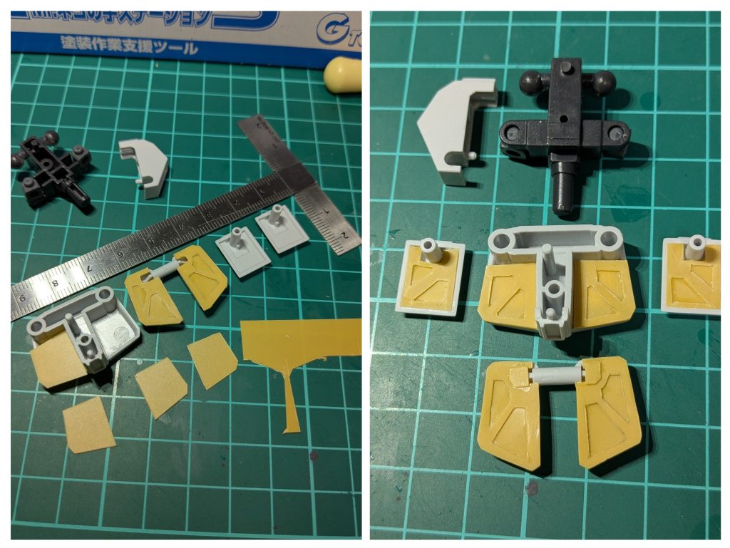 装甲裏をプラ板で作りました。