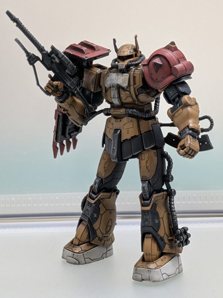 リアルタッチマーカーとつや消しスプレー、ドライブラシ仕立てにするとこうなります。