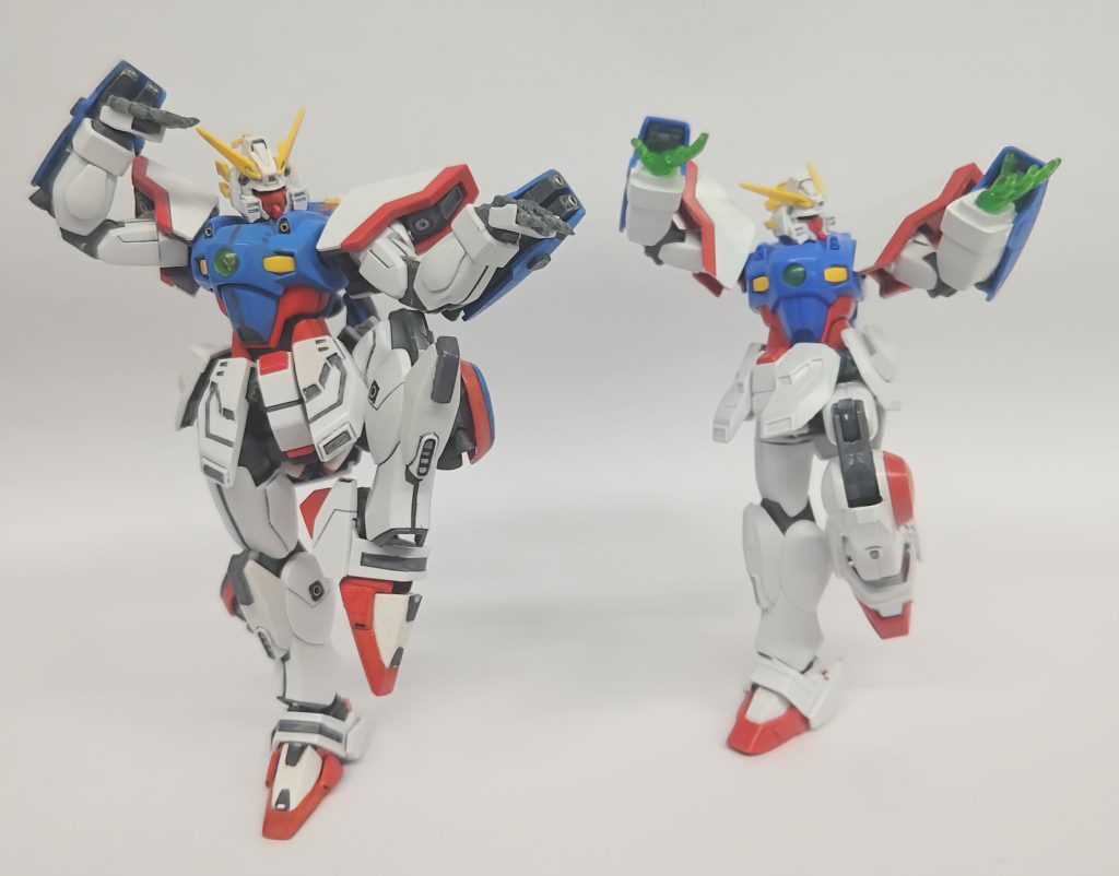 流派東方不敗の構え! ジャスティス股関節がガニ股なので内股にならずちょっと不格好。その前に使用してたノーマル寄りの股関節のがもうちょいカッコ良いかな..。自立して立たせなければ前屈みになるのでカッコ良くなりますよ。素組君阿波踊りは楽しいかい?(笑)