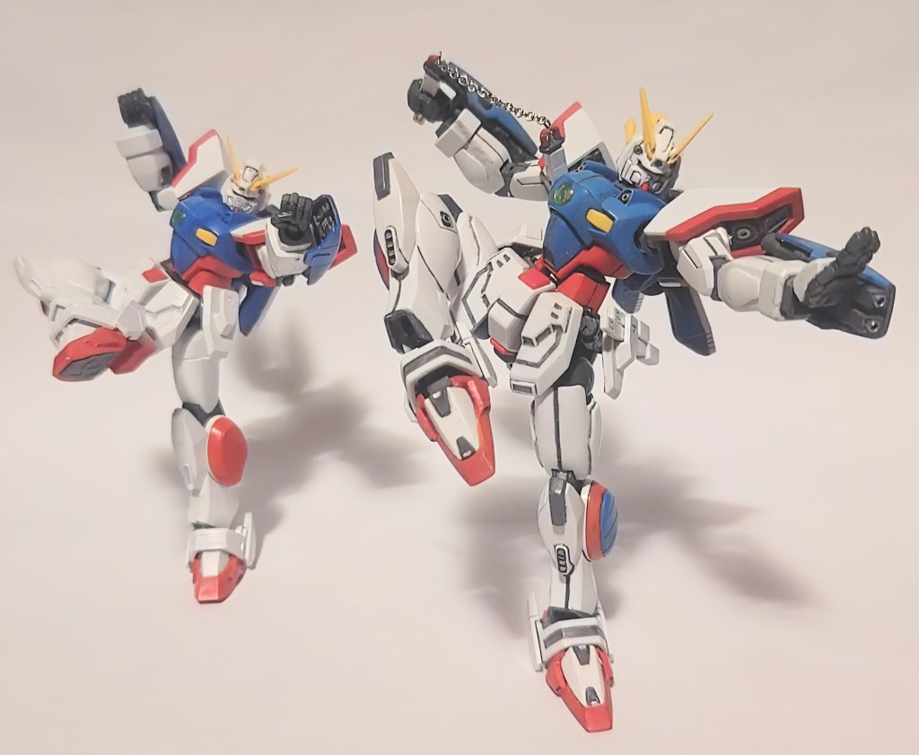 流派東方不敗は基本武器の使用はしない..がそれはそもそも武器格闘も出来るからこそ。そんな武芸百般ならばヌンチャクだってお手の物。余ったビームソードのグリップにアクセサリーチェーンを付ければヌンチャクの出来あがり。ポーズも昔のカンフー映画みたいでカッコ良い。次回は最後のスーパーモード🎵