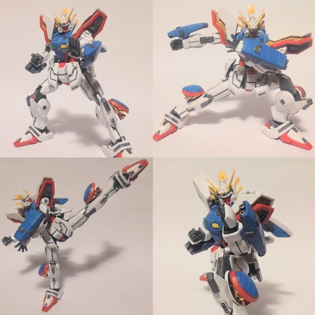 スーパーモードの発動時にドモンと一緒にやってる演舞 やっぱりプラモと作画ではどうしても違いは出るけど、手足が、基本長いから様にはなってるよね🎵