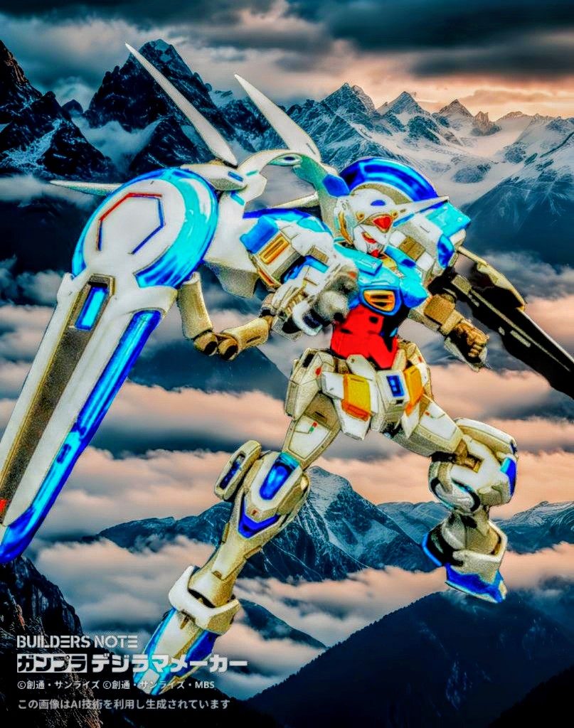 最近話題？の『ビルダーズノート』と言う作ったガンプラと背景を合成するアプリを使ってみた。