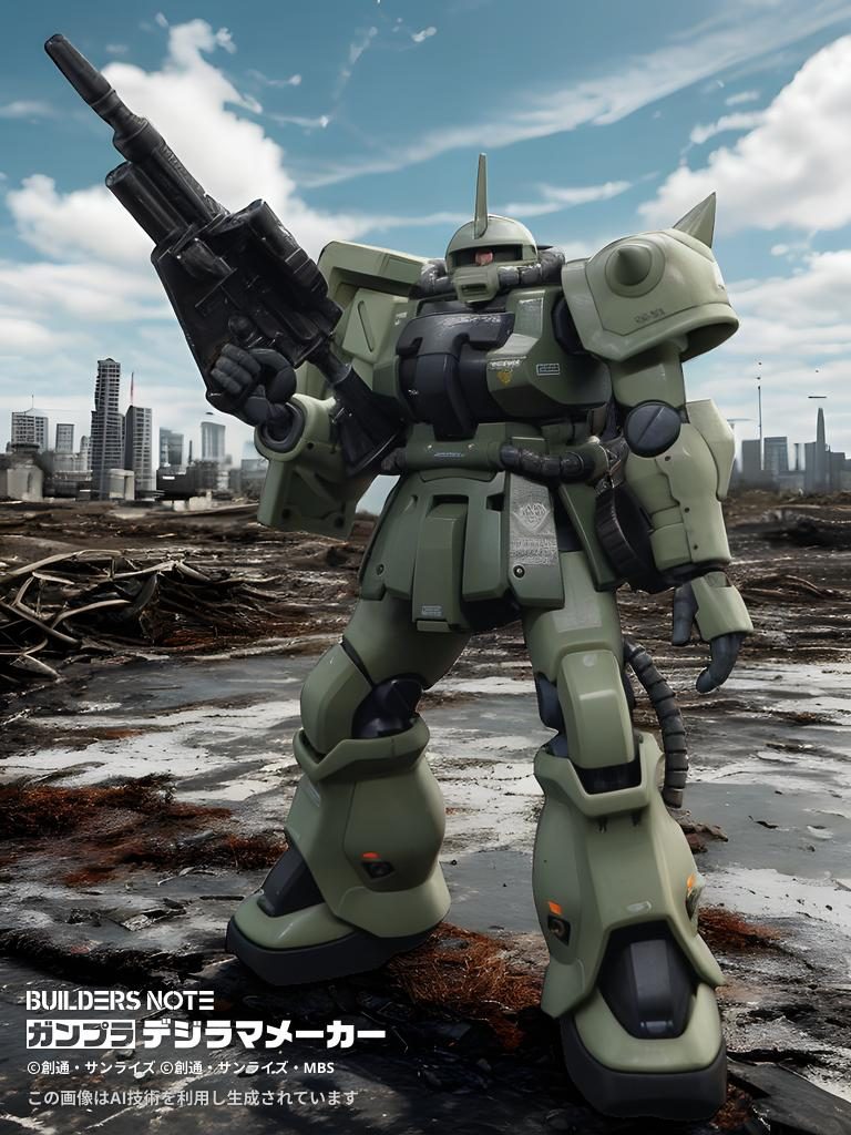 今流行りのジオラマメーカーで加工しました(zaku-kao2)