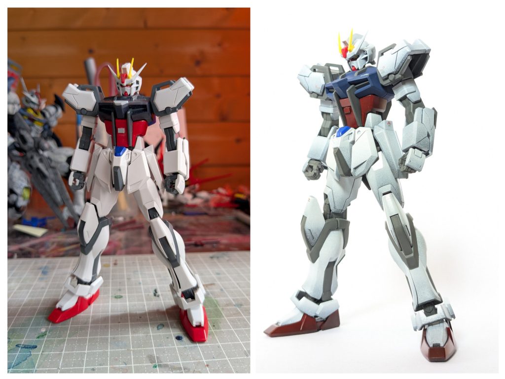 塗装前後の比較。スジボリってどうやったら上手くいくんだろう…