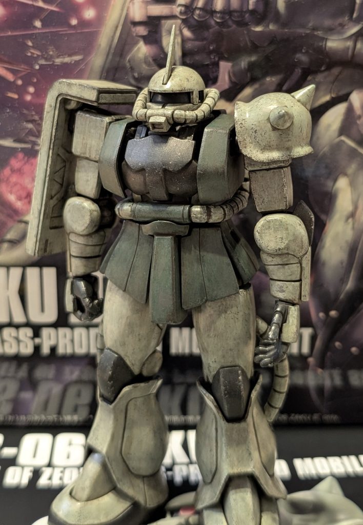 ウォッシング後よもぎ色をが抑えられて良い感じになった。清水圭先生の仰っていたことはこういう事か!もうちょっと落とした方が良いような気もするけど、チッピングとのバランスを見てこの辺で止めておくことにする。