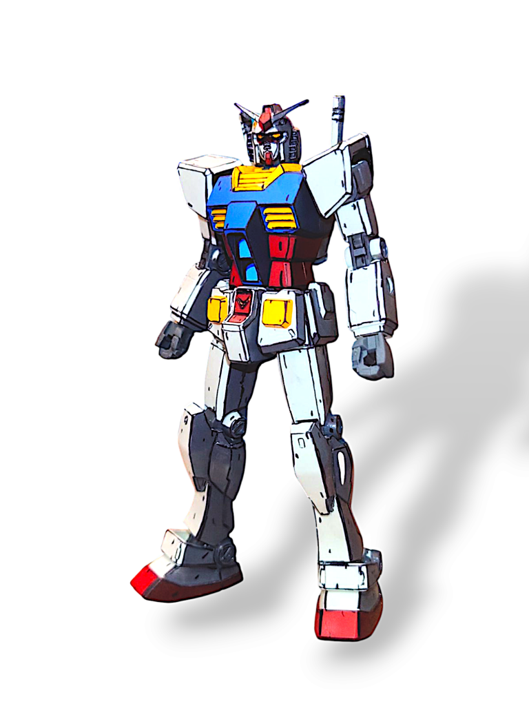 エントリーグレードのガンダムを利用してアニメ塗装をする方が多いですがHGで挑戦してみました。(ぶっちゃけ、アニメ塗装しよ!って思ってプラモ屋行ったらHGのガンダムしかなかったってのが本音なんですけどねw)