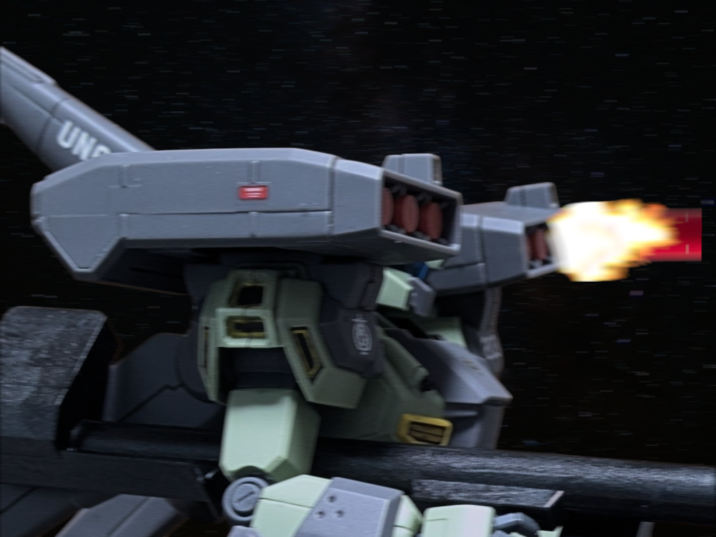 シュウジが動いたのとドゥーが動いたのは同時だった。ドゥーの機体からは巨大なミサイルがシュウジの機体めがけて飛んでいく。シュウジのガンダムはそれを避けていくが、その背後では巨大な爆発が次々と起きていた。[シュウジは殺らせない!!]ドゥーの狙いは恐らくシュウジとガンダム。ロンド・ベルって言ってたからシュウジを捕まえに…。[ボクが用があるのはキミの方なんだけどな〜アマテ・ユズリハ]