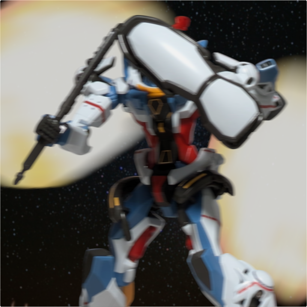 爆発と閃光が止むと[マチュ!ヤバイノガクルゾ!!]ハロが叫んでいた。そしてようやく慣れてきた目に飛び込んできたのは1機のモビルスーツ。でも、クラバや軍警の機体とは違う感じ。何か強烈なプレッシャーを感じる。[今のはボクなりの挨拶だよジークアクスのパイロット、それにX00のパイロット][この声…さっきの子!?]