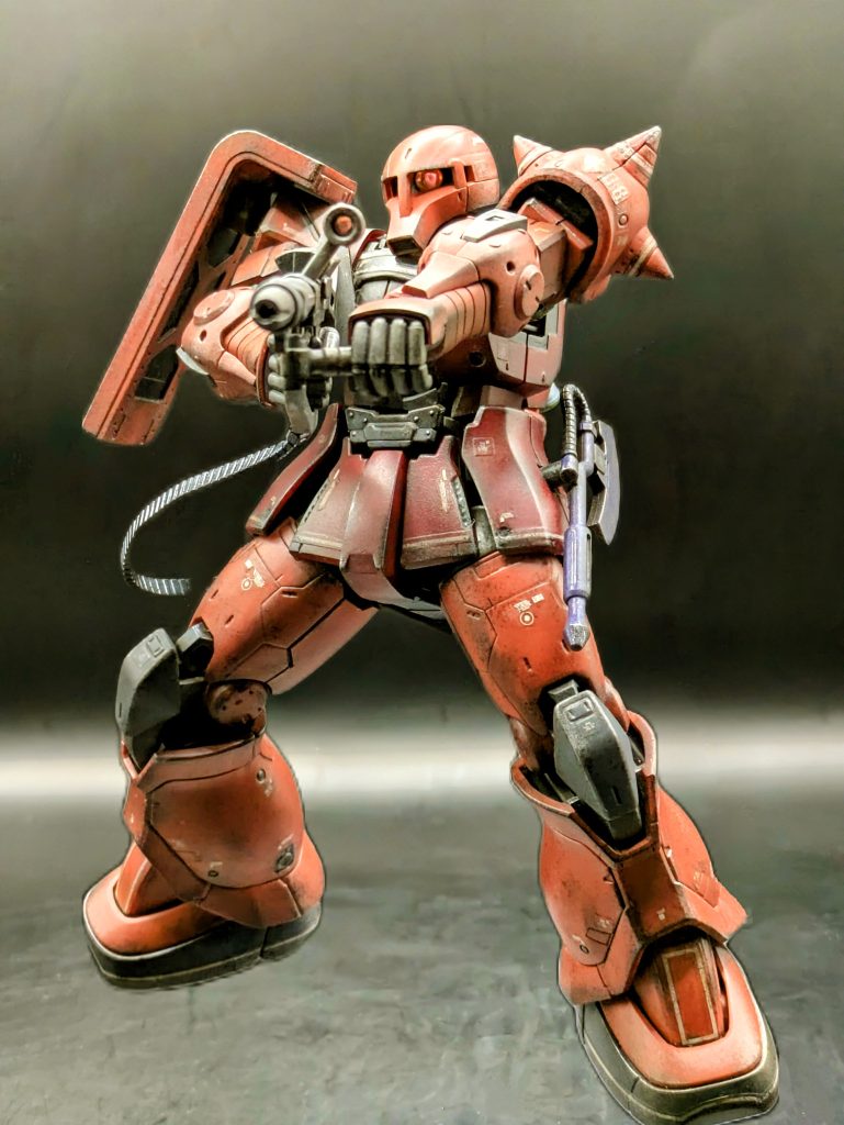 14.HG ザクⅠ後期型 シャア機このポーズ、決まった👍️(自画自賛)