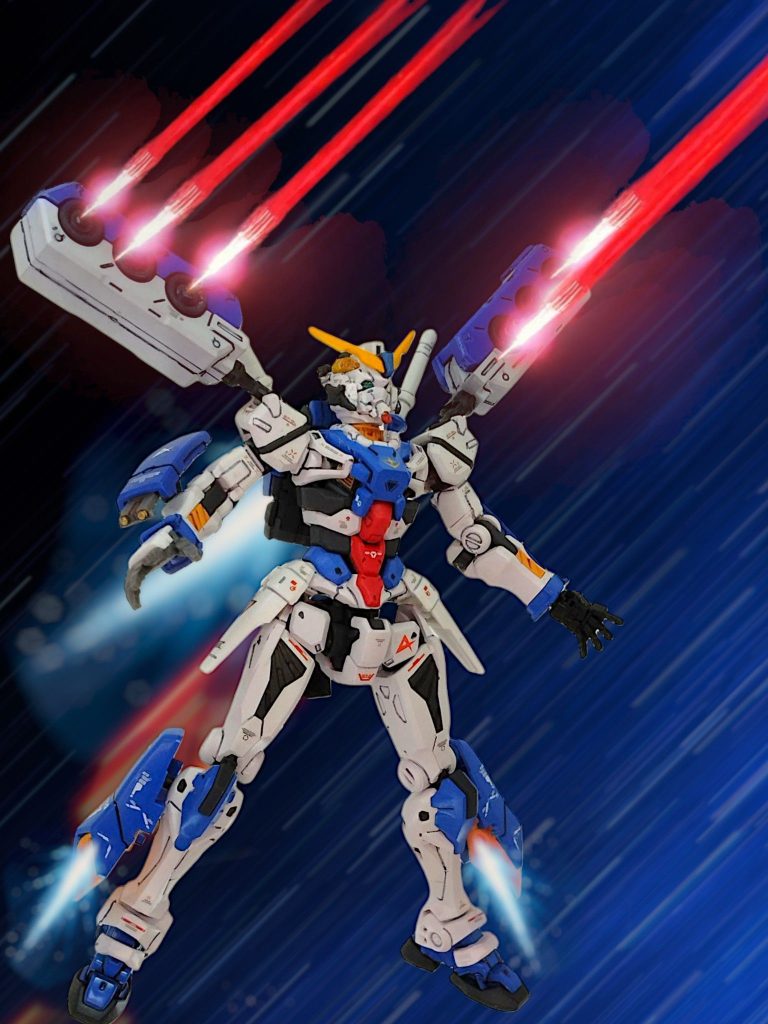 収納状態では3連ビーム砲(ハモニカ砲)としても使えますビットは背中でなく肩に付けると、横長になっちゃうかなと思いましたが、これ結構好きです(gundam-kao6)